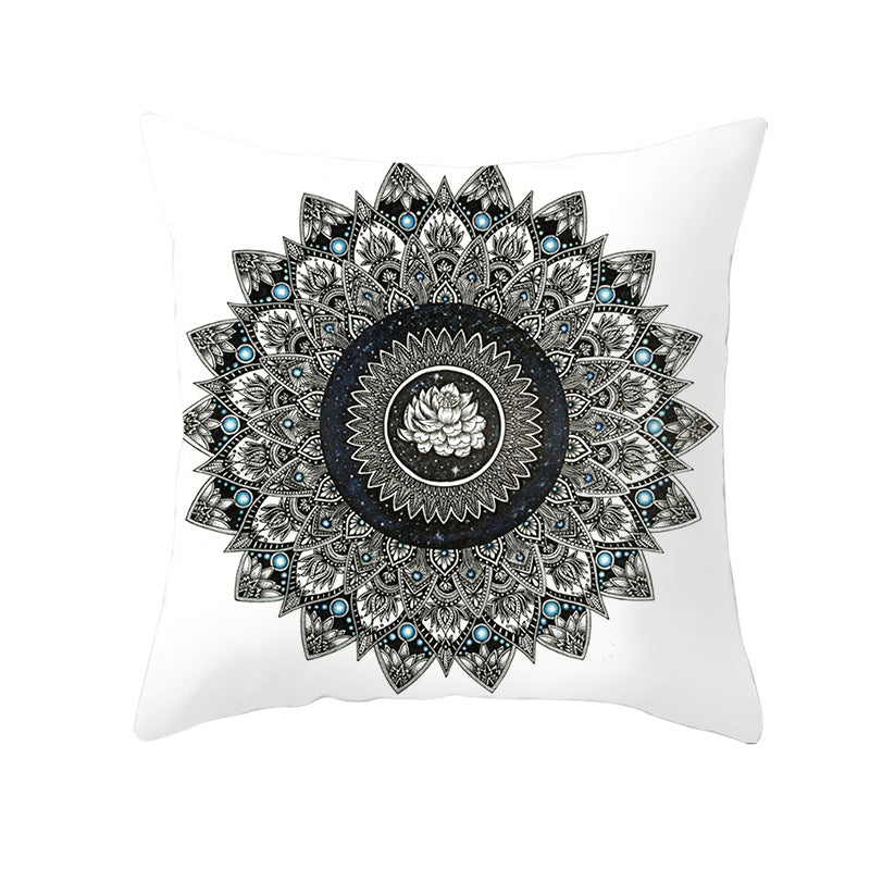 Bohemian Mandala Decorative Square Pillow Cover with Hidden Zipper