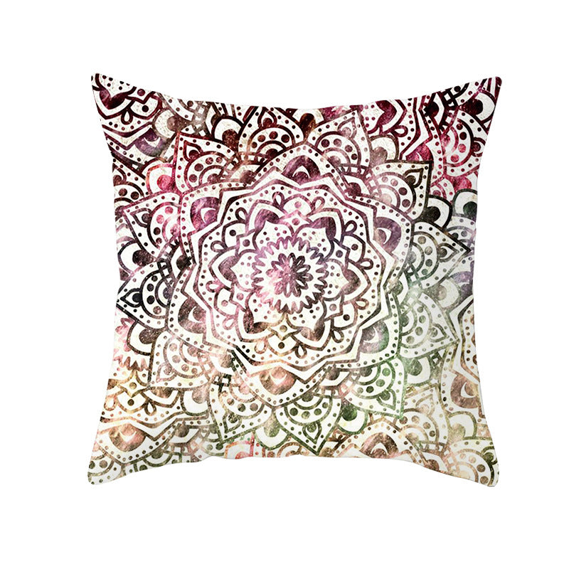 Bohemian Mandala Decorative Square Pillow Cover with Hidden Zipper