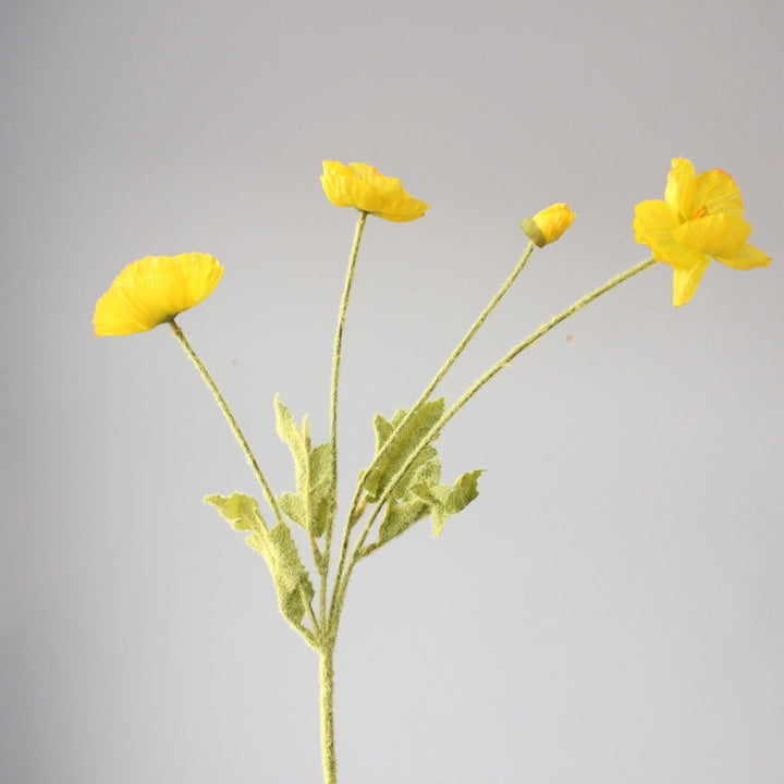 Lifelike Silk Poppy Flower Stem