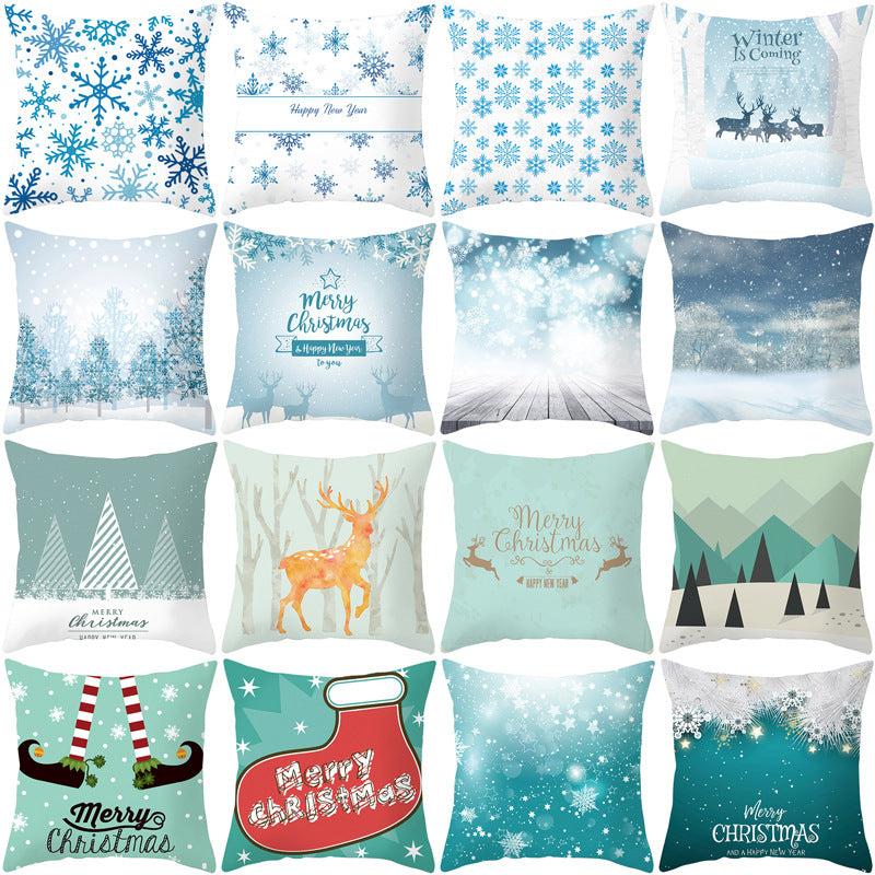 Square Festive Decorative Throw Pillow Cover with Holiday Bauble Graphic and Concealed Zipper