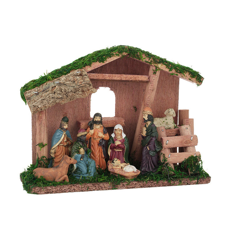 Christmas crib decoration with figures