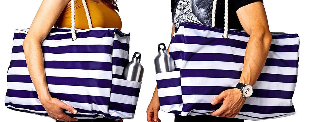 Large beach bag with nautical stripe pattern Stornfield