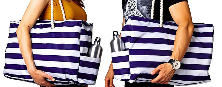 Large beach bag with nautical stripe pattern Stornfield