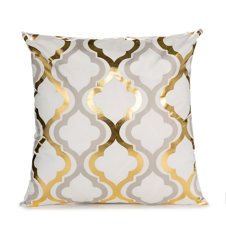 Decorative Square Pillow Cover with Foil Geometric Diamond Print