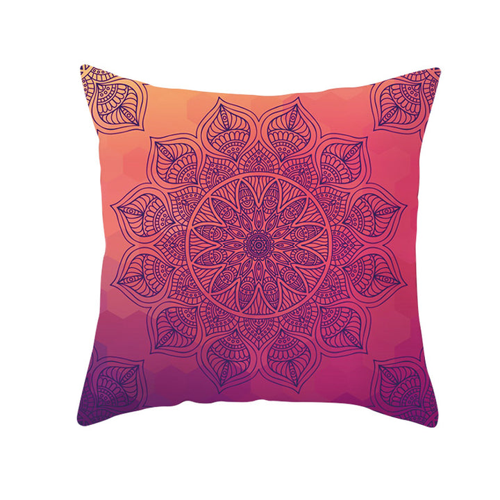Bohemian Mandala Decorative Square Pillow Cover with Hidden Zipper