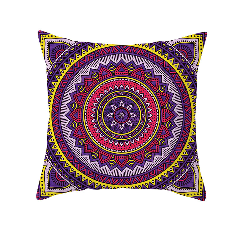 Bohemian Mandala Decorative Square Pillow Cover with Hidden Zipper