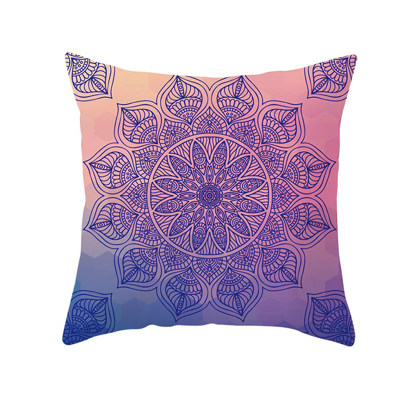 Bohemian Mandala Decorative Square Pillow Cover with Hidden Zipper
