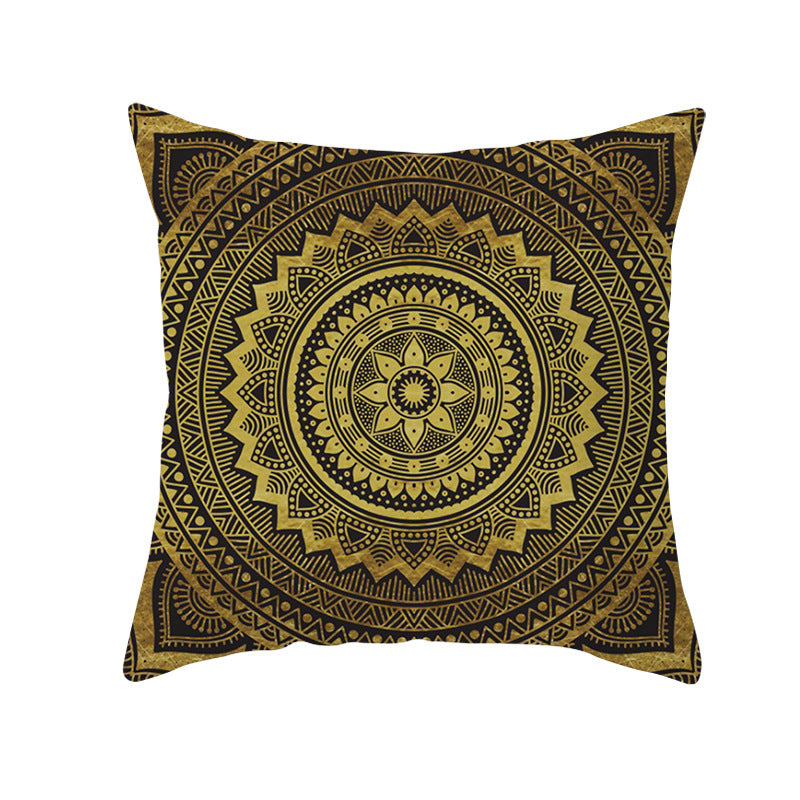 Bohemian Mandala Decorative Square Pillow Cover with Hidden Zipper