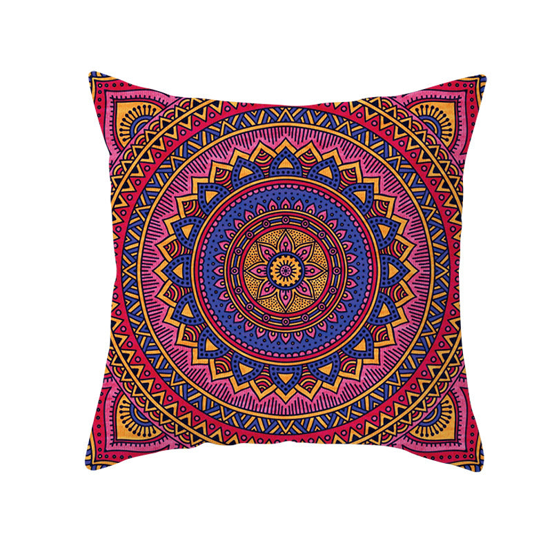 Bohemian Mandala Decorative Square Pillow Cover with Hidden Zipper