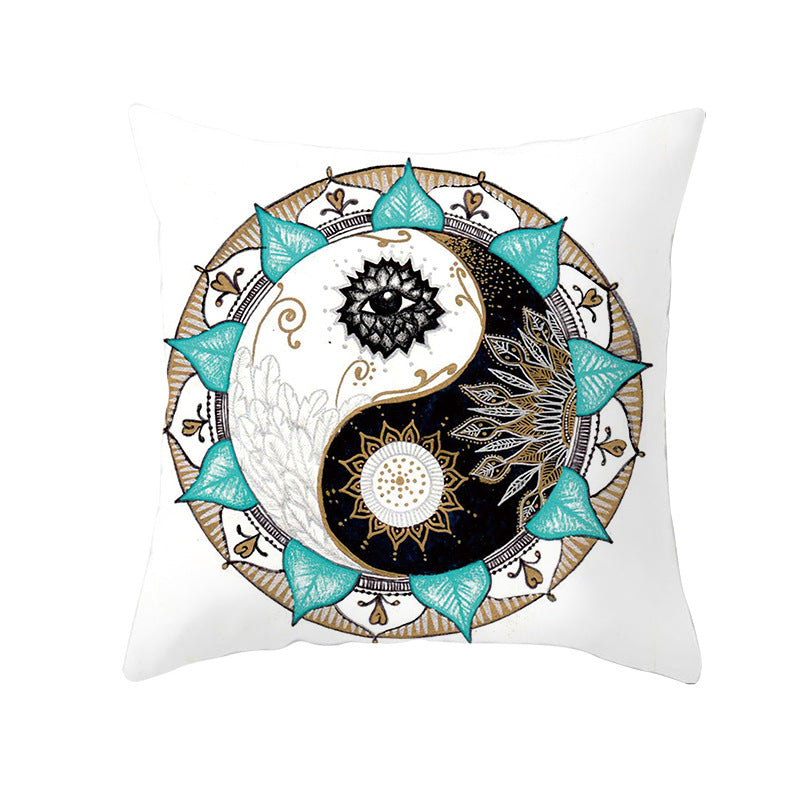 Bohemian Mandala Decorative Square Pillow Cover with Hidden Zipper