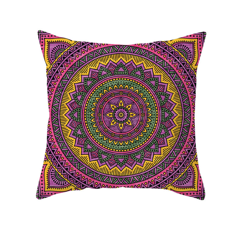 Bohemian Mandala Decorative Square Pillow Cover with Hidden Zipper