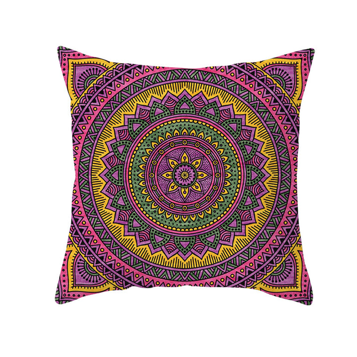 Bohemian Mandala Decorative Square Pillow Cover with Hidden Zipper