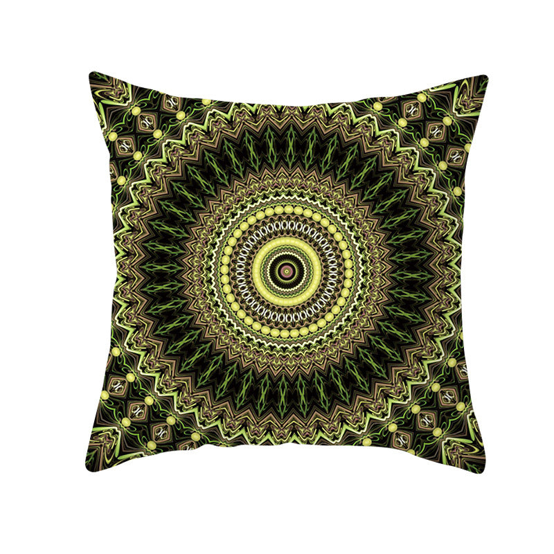 Bohemian Mandala Decorative Square Pillow Cover with Hidden Zipper