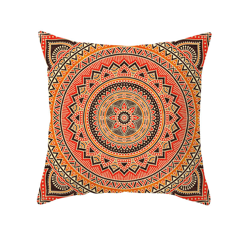 Bohemian Mandala Decorative Square Pillow Cover with Hidden Zipper
