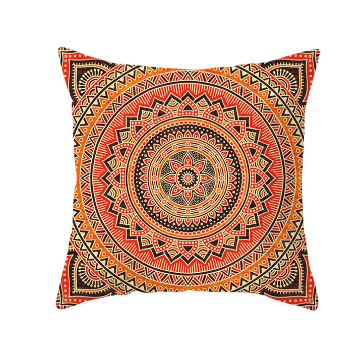 Bohemian Mandala Decorative Square Pillow Cover with Hidden Zipper