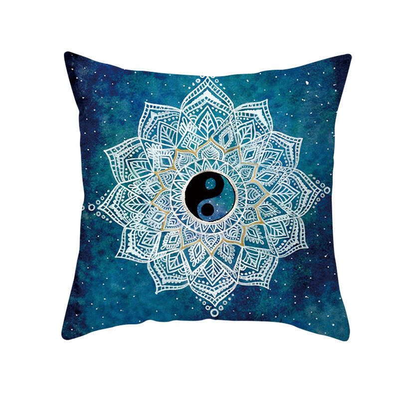Bohemian Mandala Decorative Square Pillow Cover with Hidden Zipper