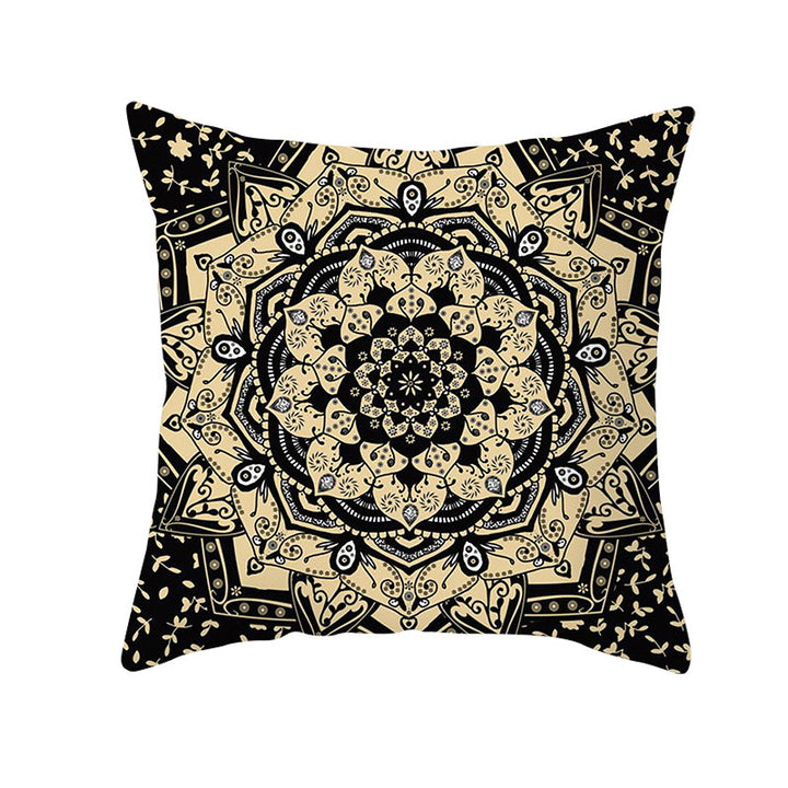Bohemian Mandala Decorative Square Pillow Cover with Hidden Zipper