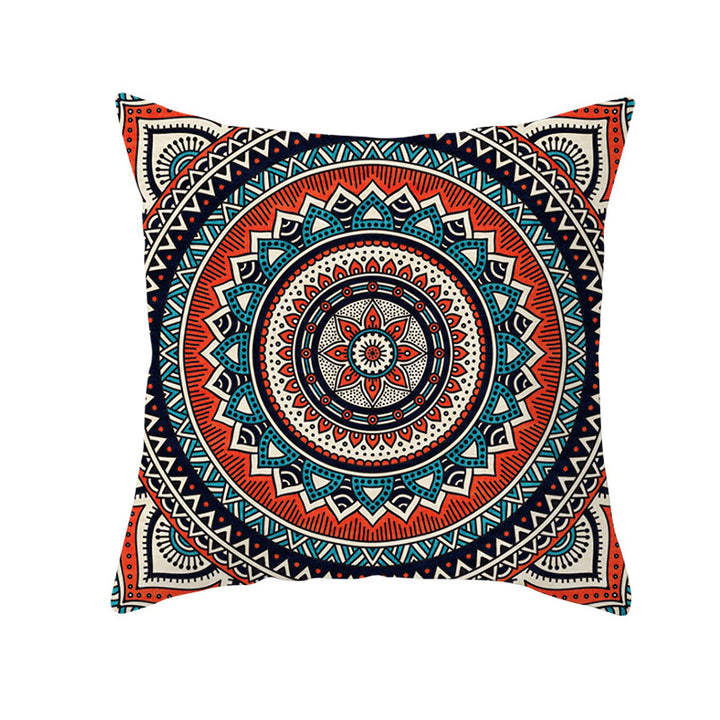 Bohemian Mandala Decorative Square Pillow Cover with Hidden Zipper