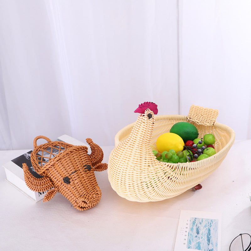 Decorative Woven Dog-Shaped Storage Basket Stornfield