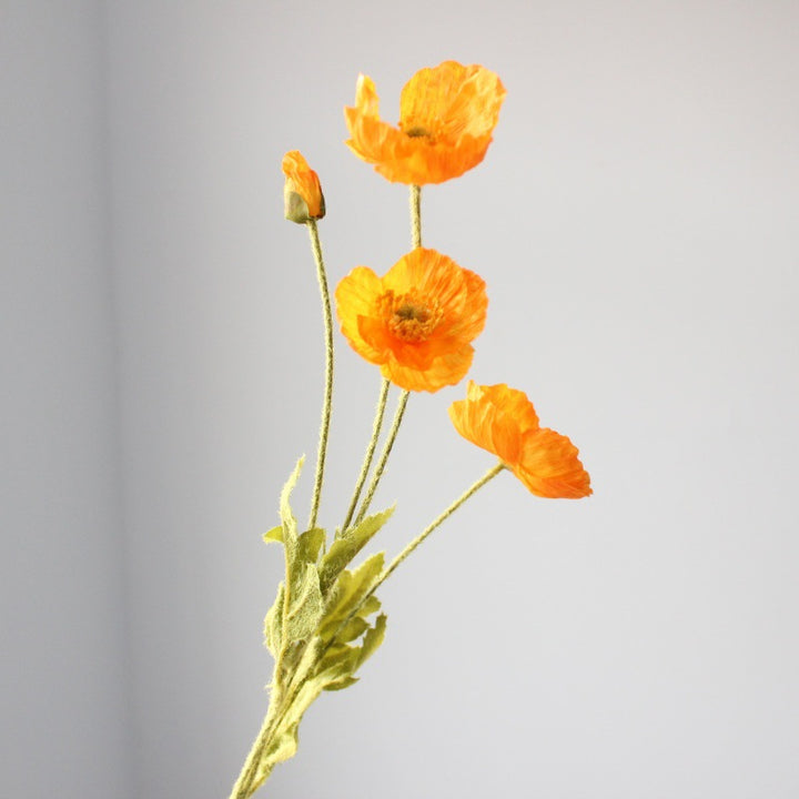 Lifelike Poppy Flower Stem
