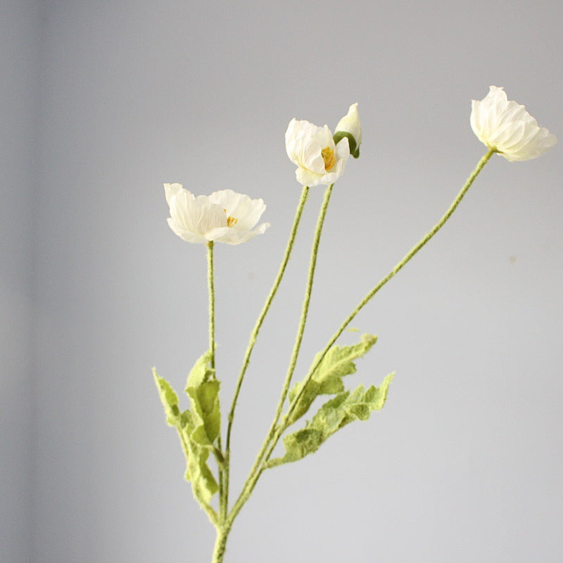 Lifelike Poppy Flower Stem