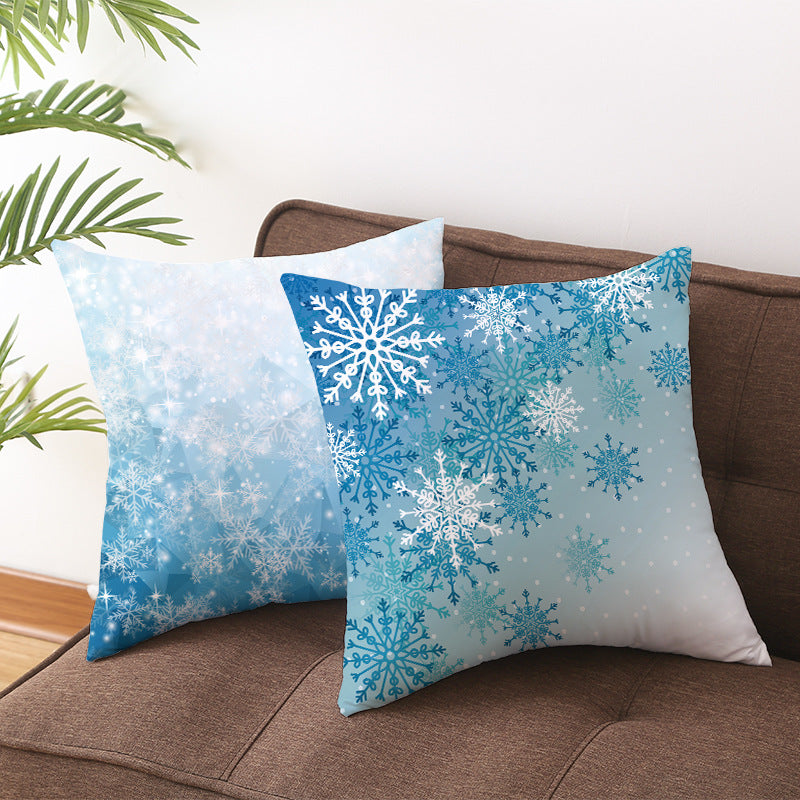 Square Festive Decorative Throw Pillow Cover with Holiday Bauble Graphic and Concealed Zipper