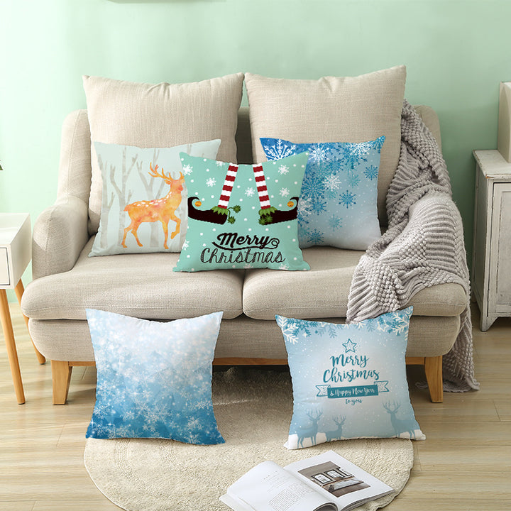 Square Festive Decorative Throw Pillow Cover with Holiday Bauble Graphic and Concealed Zipper
