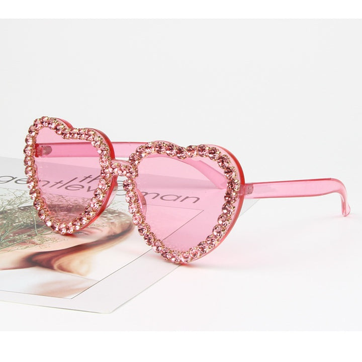 Women's Heart Shape Sunglasses with Sparkling Crystal Frame Stornfield