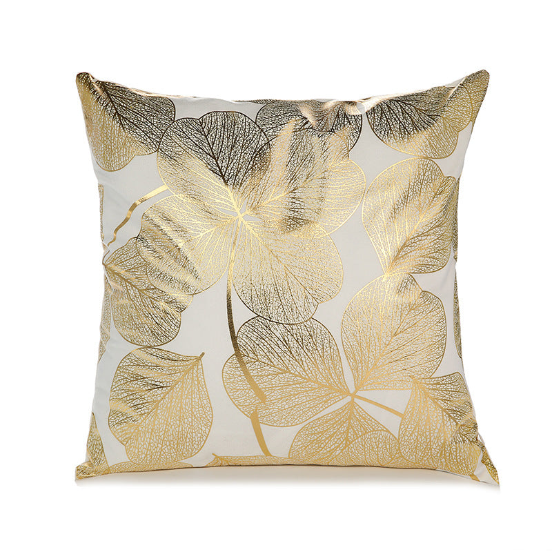 Decorative Square Pillow Cover with Foil Geometric Diamond Print