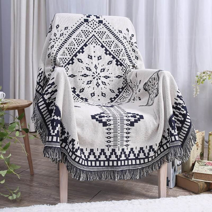 Bohemian knitted throws for sofa decor | Stornfield