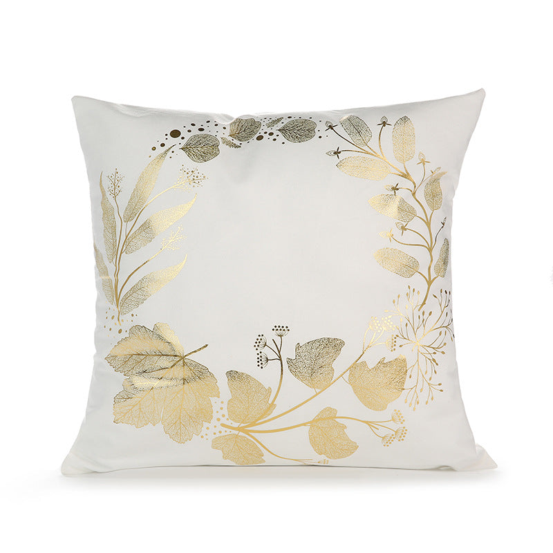 Decorative Square Pillow Cover with Foil Geometric Diamond Print