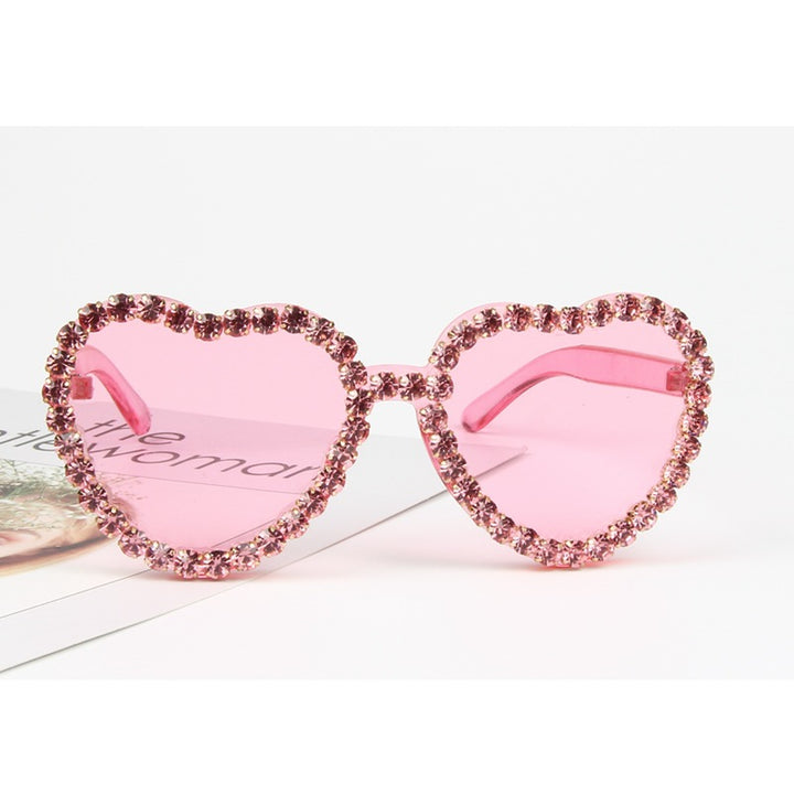 Women's Heart Shape Sunglasses with Sparkling Crystal Frame Stornfield