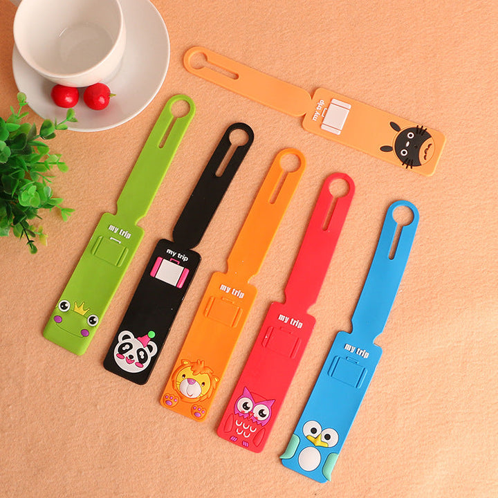 silicone cartoon animal luggage strap with hidden ID card pocket Stornfield