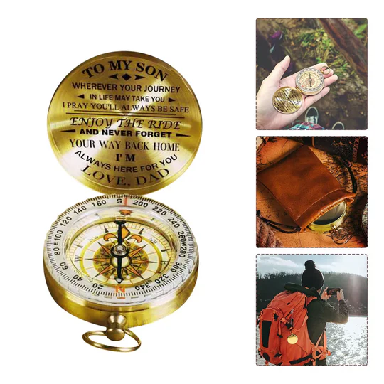 Stornfield | Dad To Son - Enjoy The Ride - Compass Lettering Multi-Function Compass