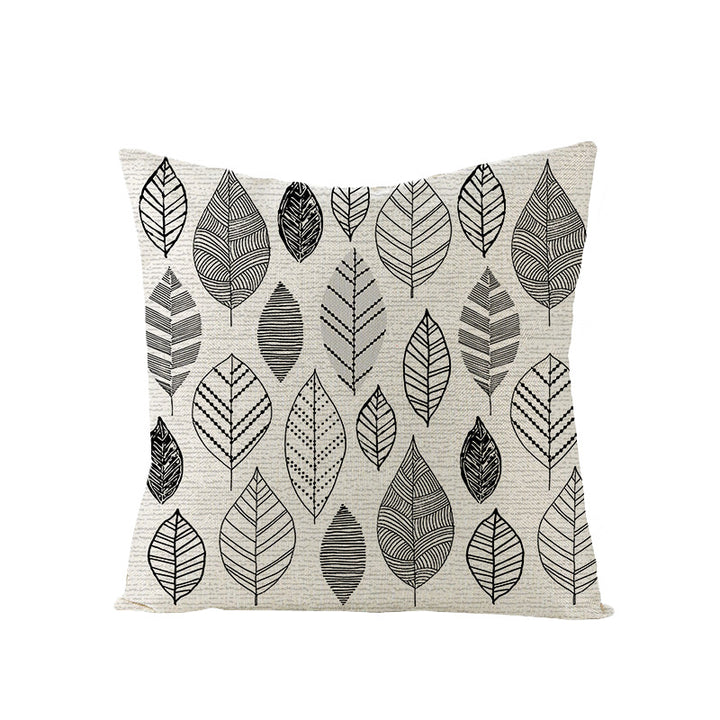Modern Geometric Linen Cushion Cover with Mid-Century Abstract Print