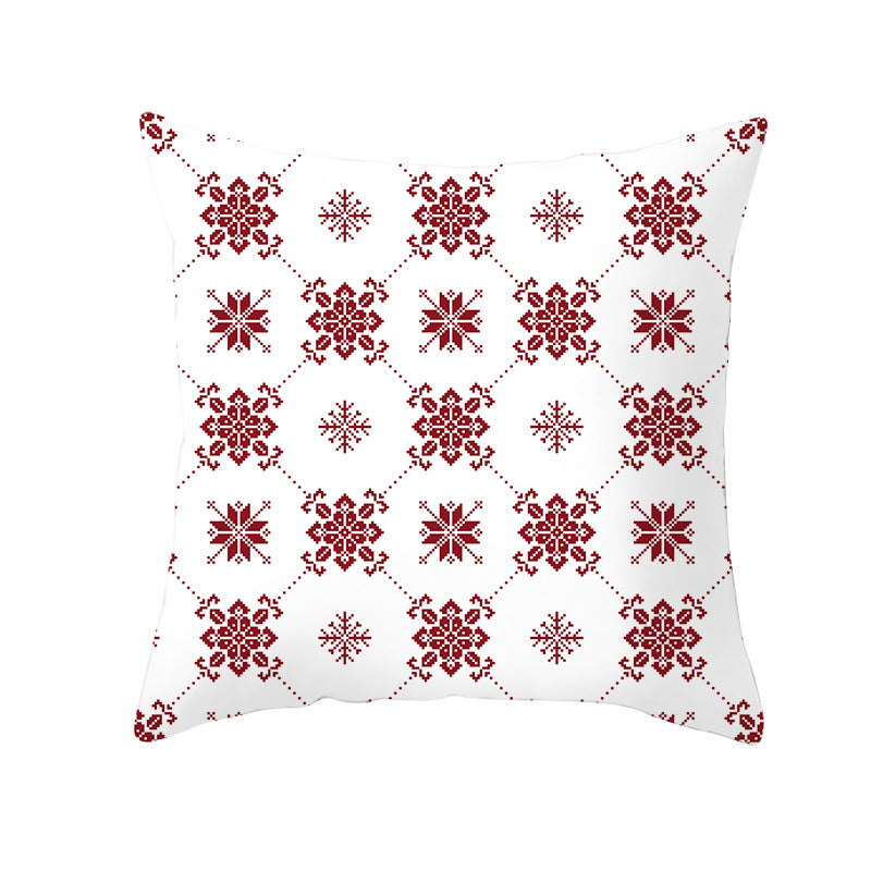 Plaid Cotton-Linen Square Throw Pillow Cover with 'Santa's Wish List' Typography and Concealed Zipper