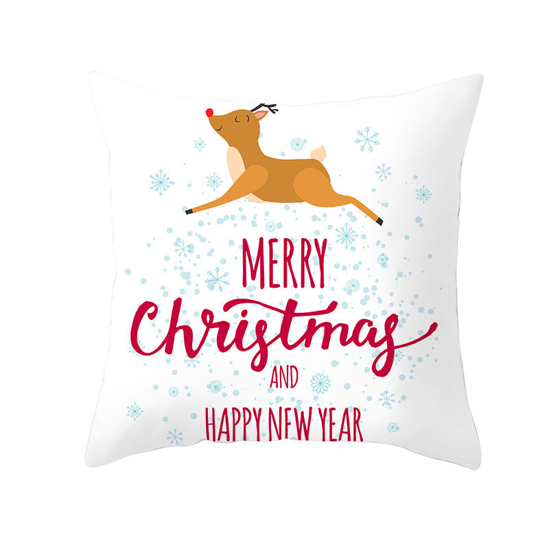 Square Decorative Throw Pillow Cover with Festive Bear Illustration and Concealed Zipper