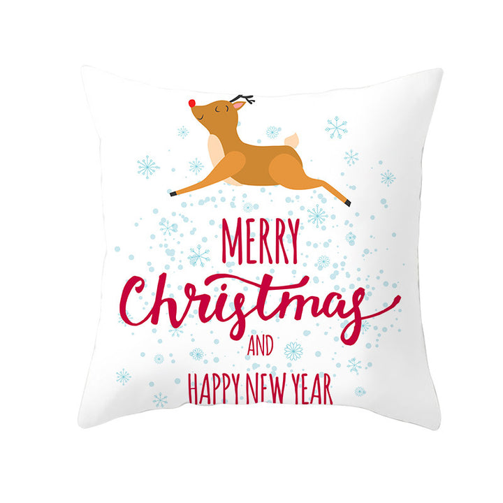 Square Decorative Throw Pillow Cover with Festive Bear Illustration and Concealed Zipper