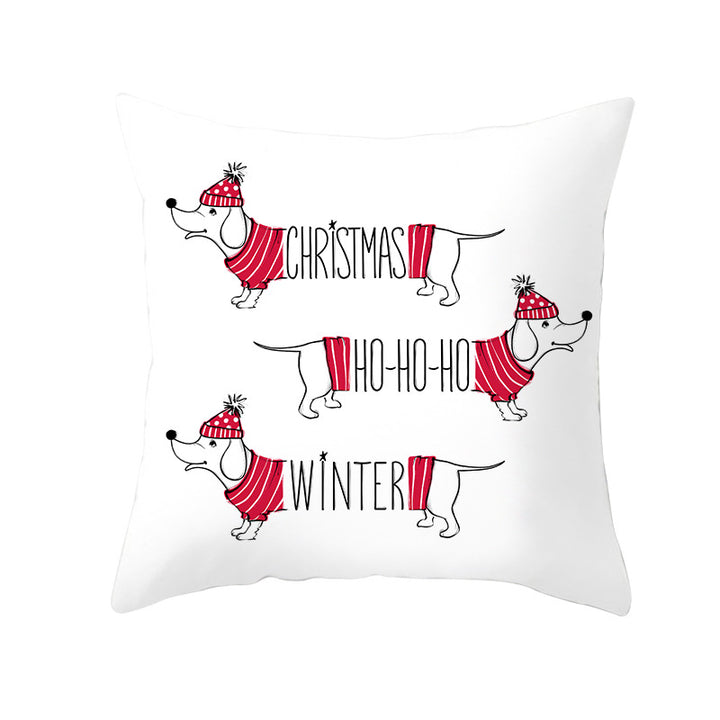 Square Decorative Throw Pillow Cover with Festive Bear Illustration and Concealed Zipper