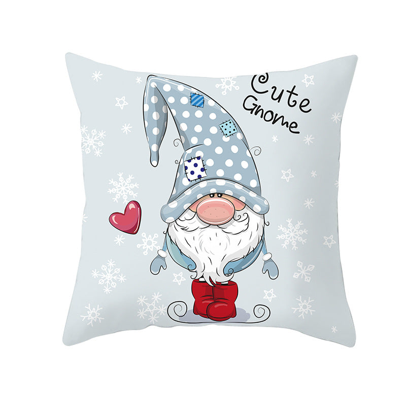 Square Decorative Throw Pillow Cover with Festive Bear Illustration and Concealed Zipper