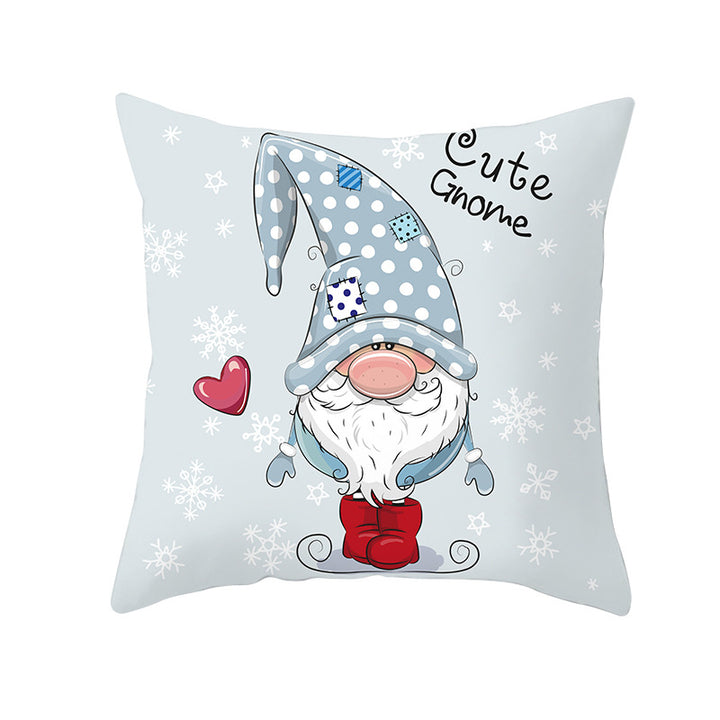 Square Decorative Throw Pillow Cover with Festive Bear Illustration and Concealed Zipper