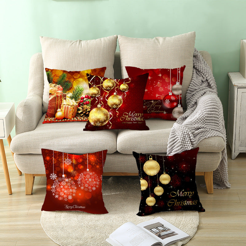 Festive Christmas Star Wreath Decorative Throw Pillow