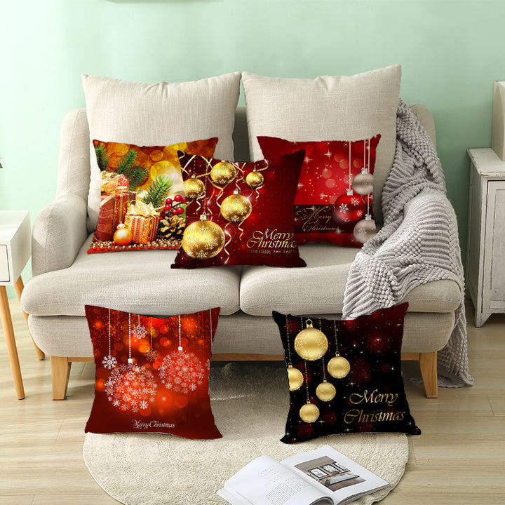 Festive Christmas Star Wreath Decorative Throw Pillow