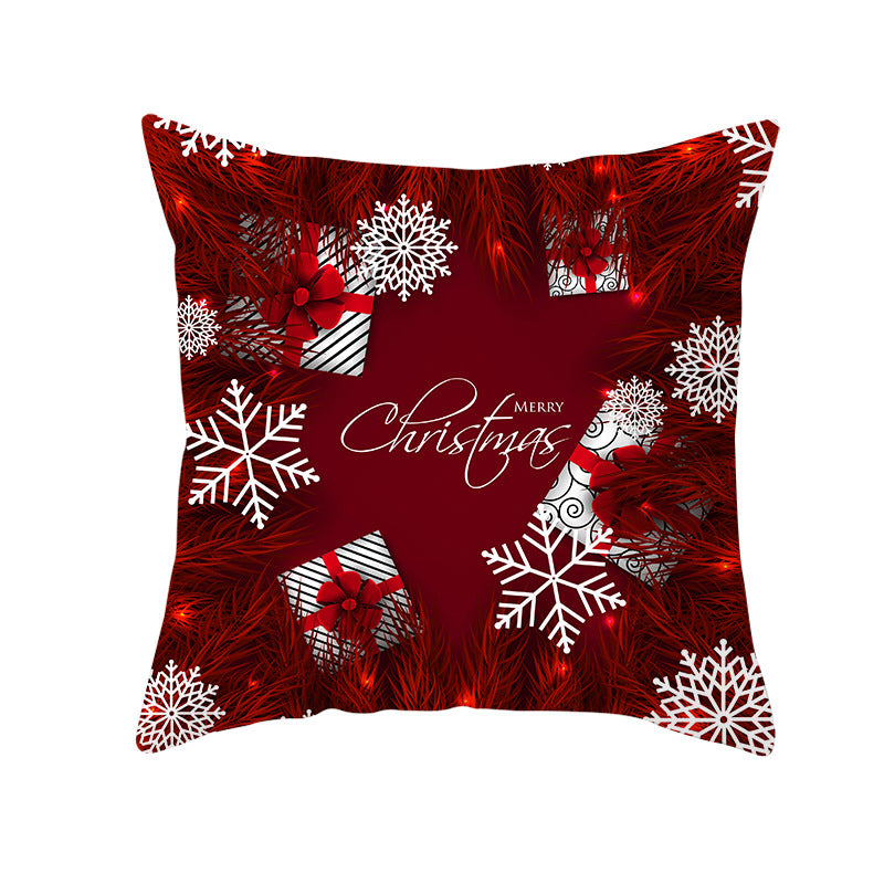 Festive Christmas Star Wreath Decorative Throw Pillow