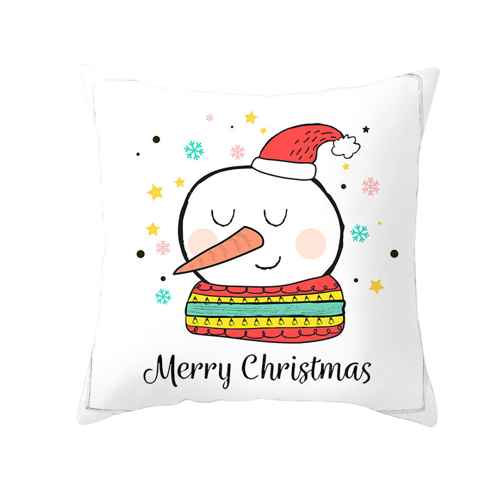 Square Decorative Throw Pillow Cover with Festive Bear Illustration and Concealed Zipper