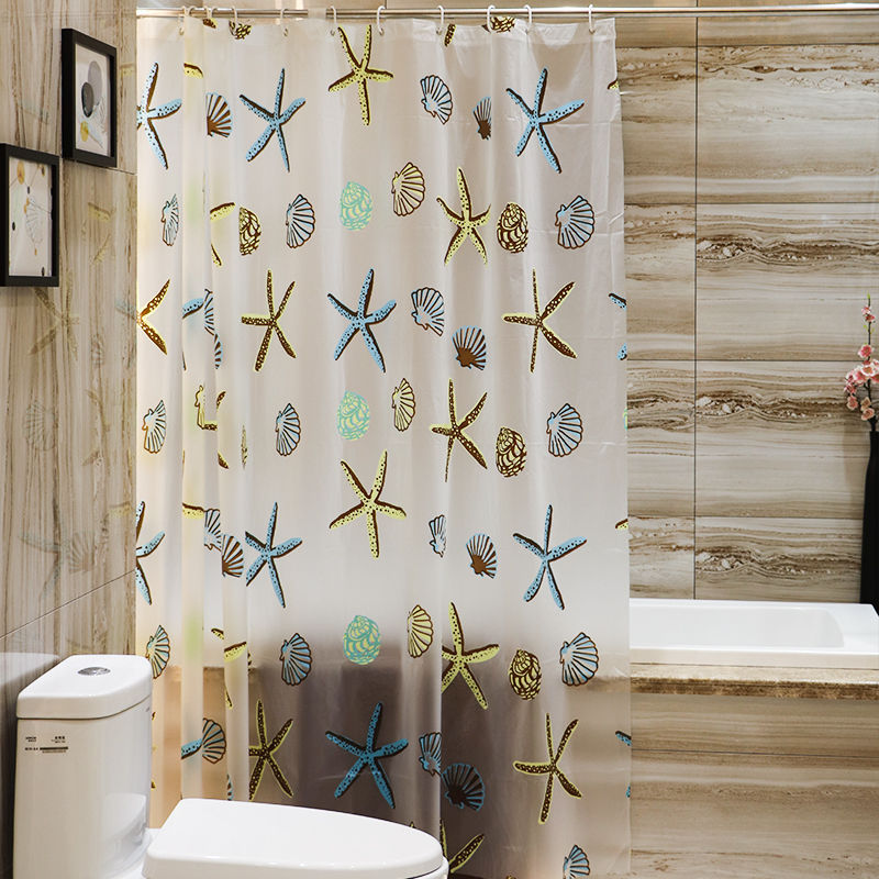 Coastal Sea Life Print Shower Curtain Stornfield