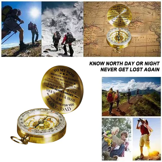 Stornfield | Dad To Son - Enjoy The Ride - Compass Lettering Multi-Function Compass