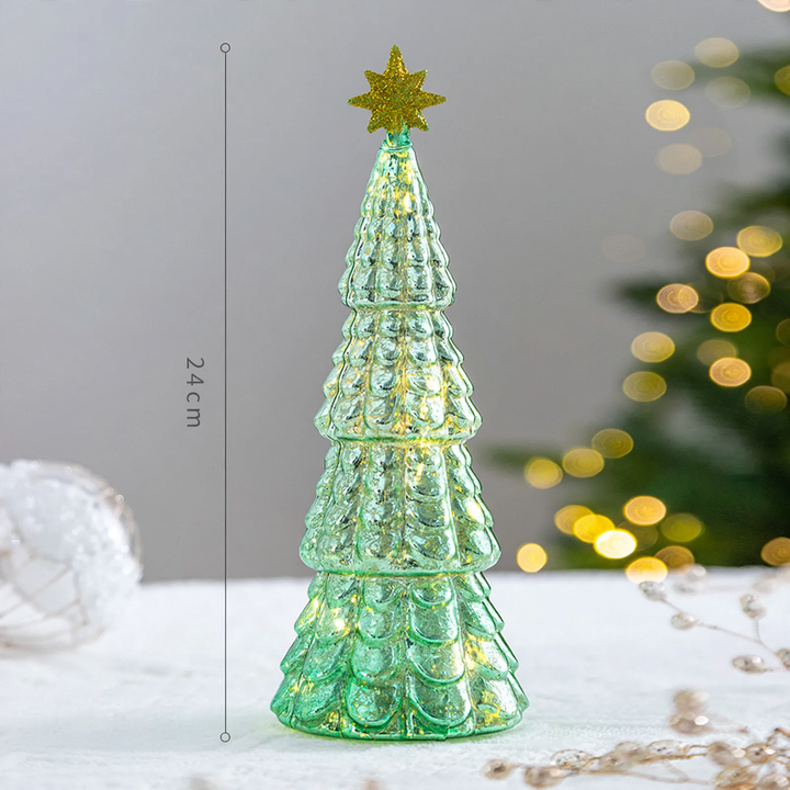Christmas tree decoration made of crystal glass with lighting
