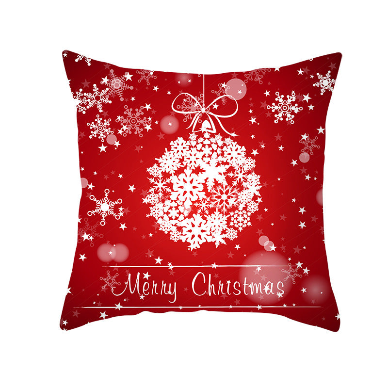 Festive Square Decorative Cushion Cover with Metallic Script Print and Concealed Zipper