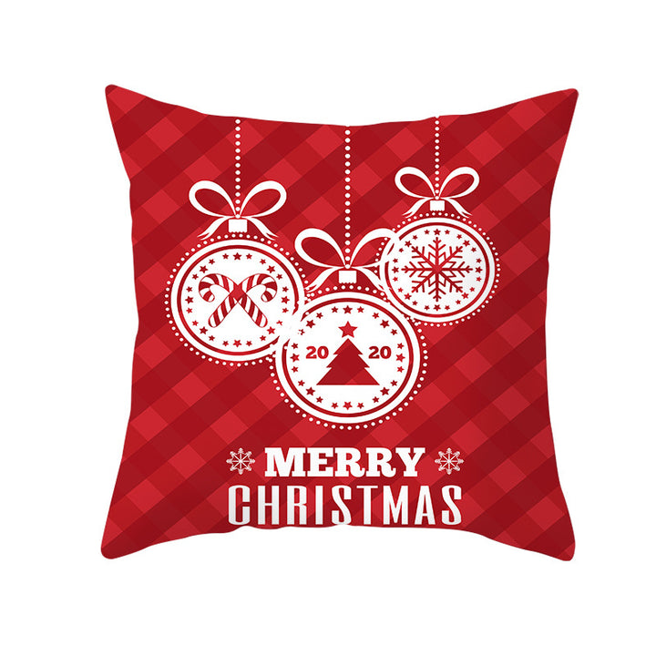 Festive Square Decorative Cushion Cover with Metallic Script Print and Concealed Zipper
